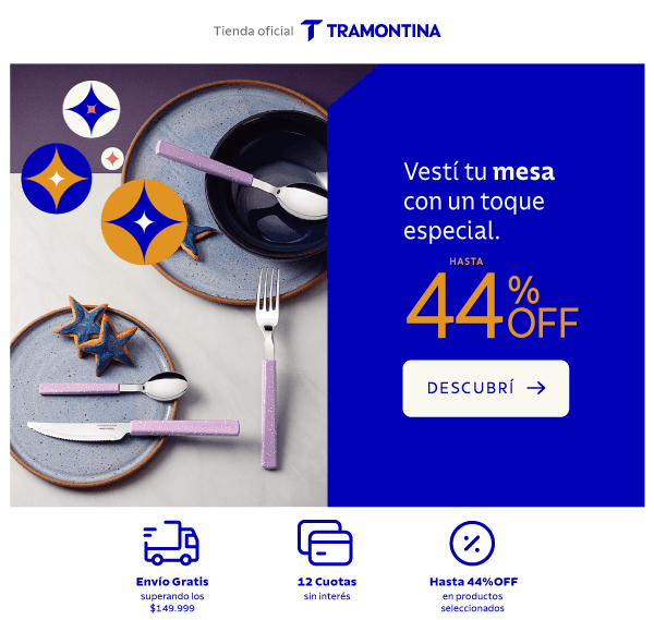 Vestí tu mesa con un toque especial. HASTA 44% OFF